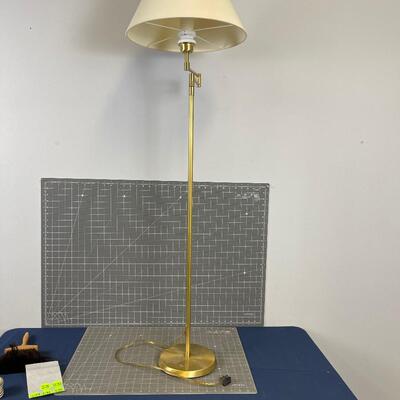 Satin Brass Adjustable Height Swing Arm Floor Lamp