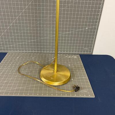 Satin Brass Adjustable Height Swing Arm Floor Lamp