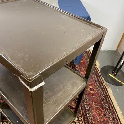 Audio Visual Cart with Plug Bar and Extension Cords. 