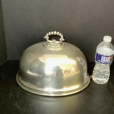 A - 511 Medium Size Antique Silver Plate Meat Dome/Cover