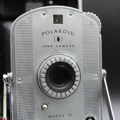 Antique Polaroid Land Model 95 with Leather Stitched Travel Case