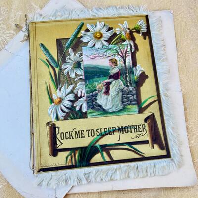 AA    ANTIQUE BOOKLET DATED 1884 "ROCK ME TO SLEEP MOTHER"
