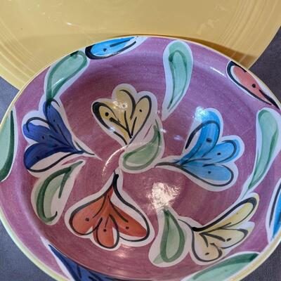 Lot 15. Decorative Serving Bowl and Fiestaware Platter