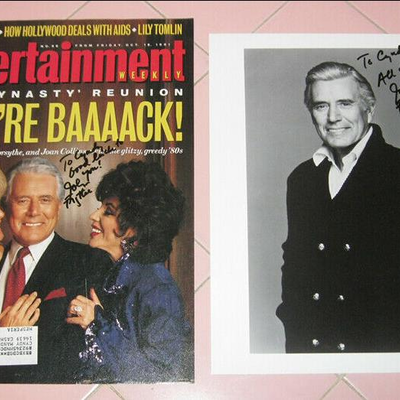 MS Signed Photograph & Cover John Forsythe Blake Carrington Evan Collins Dynasty