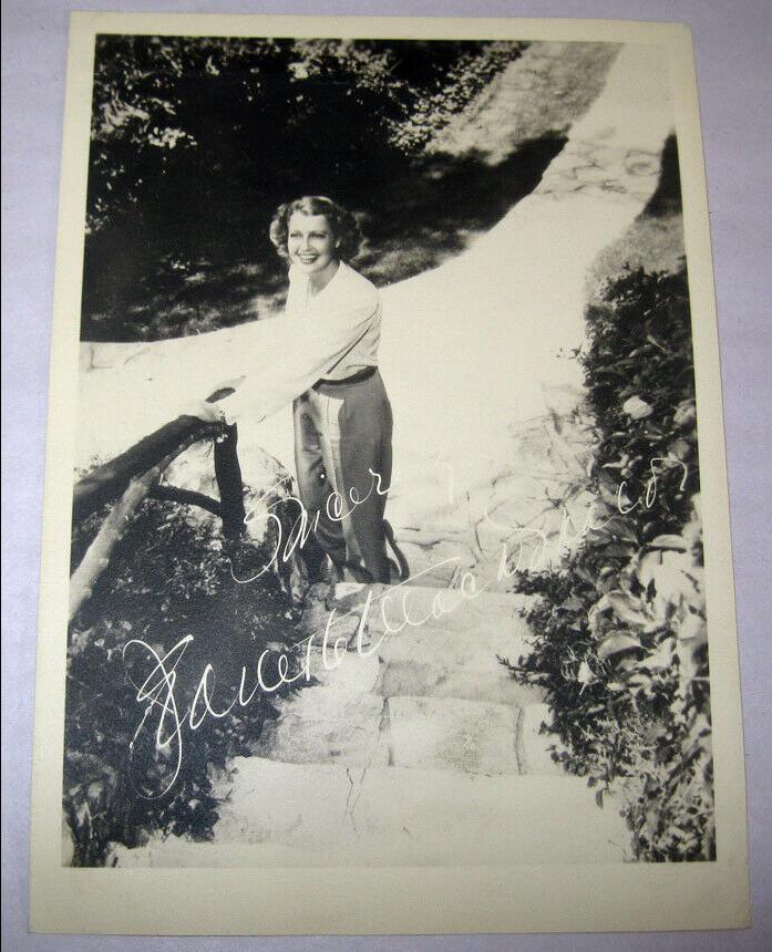 Ms Vintage Hollywood Signed Picture And Autograph Jeanette Macdonald 1930s 