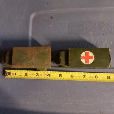 LOT 158  TWO DINKY MILITARY TRUCKS