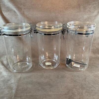 Lot 20. Set of 3 Acrylic Storage Cannisters