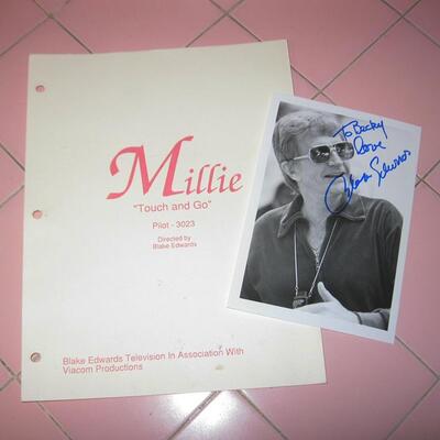 MS Blake Edwards Autographed Photo + Script Cover "Millie" ABC Pilot TV Show