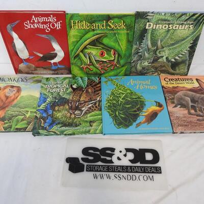 7 pc. Nonfiction Animal books, Dinosaurs-Animals Showing off
