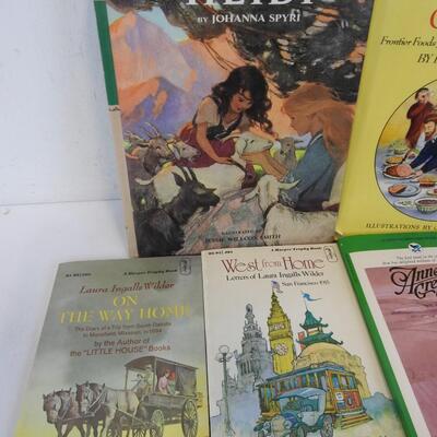 8 Books: Little House Cookbook, The Secret Garden, Heidi