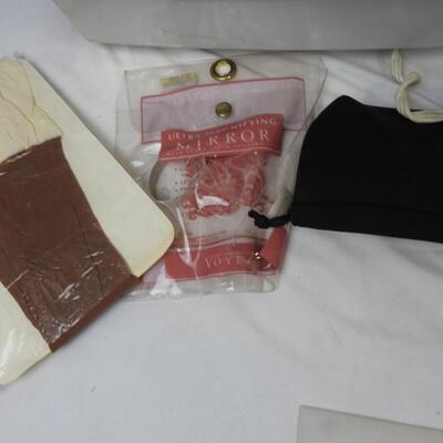 Personal Care Lot: Foot Bath, Pantyhose, Gloves, Belts, Red Design Bag