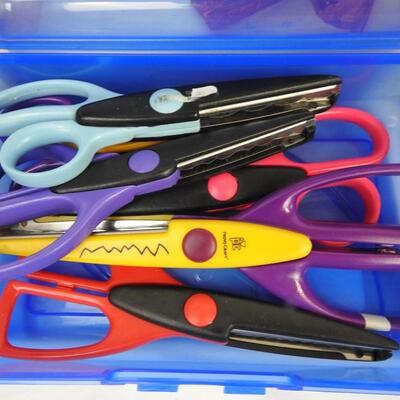 Craft Lot: Grass, Flexable Straws, Slippers, Rubber Stamps, Scissors
