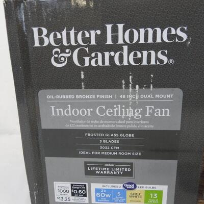 Better Homes and Gardens Indoor Ceiling Fan, Appears Complete, Open Box
