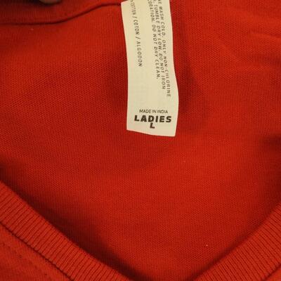3 AquaGuard Red T-Shirts, Size Ladies Large, Near New