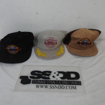 3 Rio Grande Thru the Rockets MainLine Hats, 2 Trucker