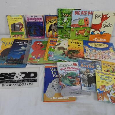 18 Kids Books: Fox In Socks, Sesame Street, Hercules, Balto, Dizzy Dinosaur