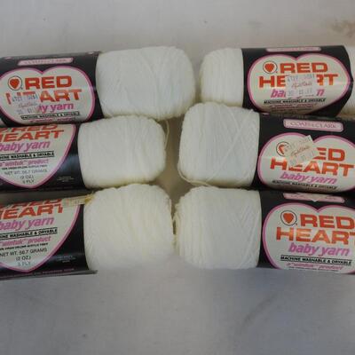 10 Skeins of Yarn, Red Heart, Fashion Knit, White, Off White, Antique Gold