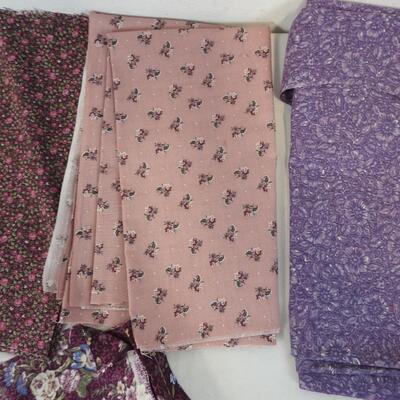 Lot of Assorted Fabric, Halloween, Purple and Red
