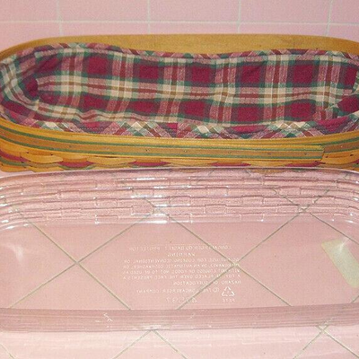 MS Longaberger Basket Dresden OH Autumn Reflections Signed Large 19" Plastic Liner
