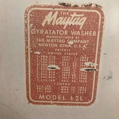 Vintage Maytag Washer  - Model E2l (Gyratator Washer)