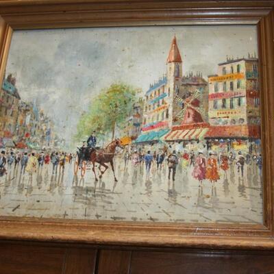 original watercolor painting Moulin Rouge Paris France - signed lower left corner - 12