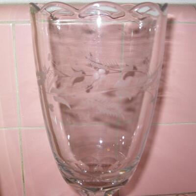 MS 3 pcs Vintage Glass Ice Bucket Silver Overlay Green Vase Clear Etched