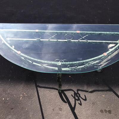 Tourquise Glass | Wrought Iron 1/2 Table