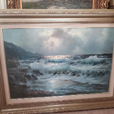 large original oil painting on canvas by known listed artist Alexander Dzigurski