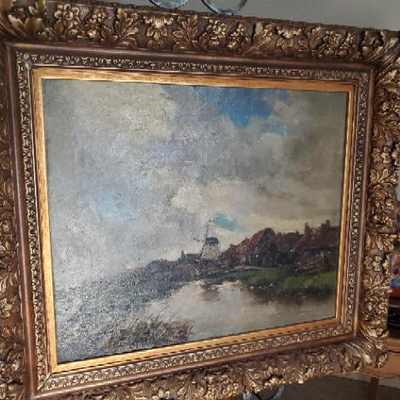 original oil on canvas painting by known listed artist Jacob Hendricus Maris