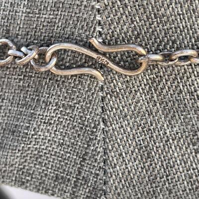 AA   CONTEMPORARY SILVER MOTHER OF PEARL & ABALONE NECKLACE