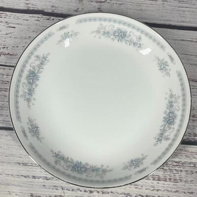 Set of Three Christine White and Light Blue Floral Fine Porcelain China Bowl