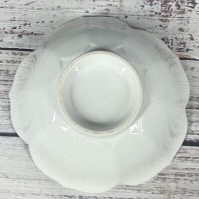 Lotus Flower Shaped Set of Two White Noodle Rice Bowls