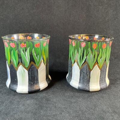 Lot 57. Pair of MacKenzie Childs Handprinted Glasses