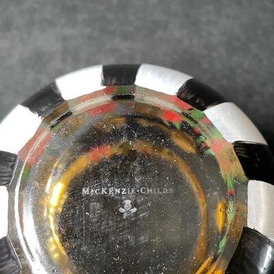 Lot 58. MacKenzie Childs Heirloom Glass Globe Vase