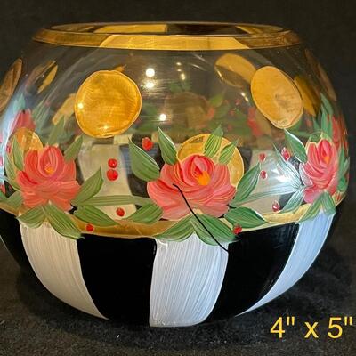 Lot 58. MacKenzie Childs Heirloom Glass Globe Vase