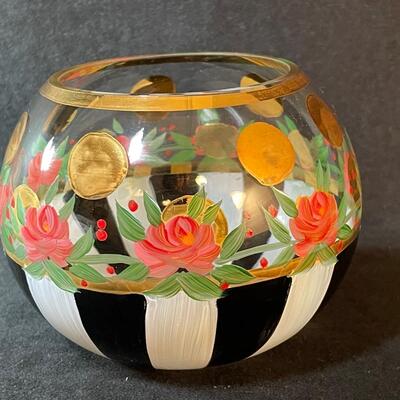 Lot 58. MacKenzie Childs Heirloom Glass Globe Vase