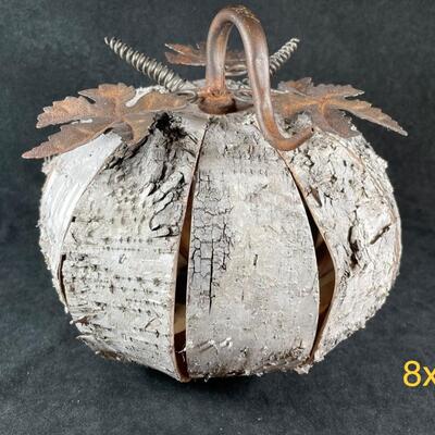 Lot 66. Birch Bark Decor Pumpkin