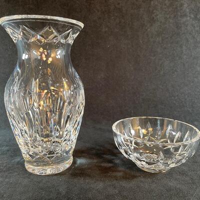 Lot 73. Waterford Crystal Vase and Bowl
