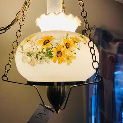 Western Swag Lamp w/Floral decor