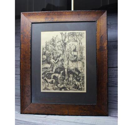 Albrecht Durer - Saint Eustace Etching Woodcut Print Art Framed Repro