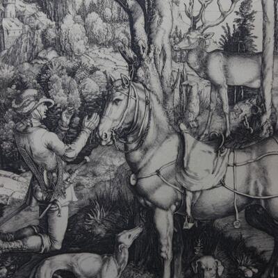 Albrecht Durer - Saint Eustace Etching Woodcut Print Art Framed Repro