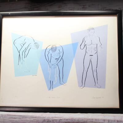 In the Locker Room by Sean Michael '96 Adult Art Nude Drawing Limited Edition