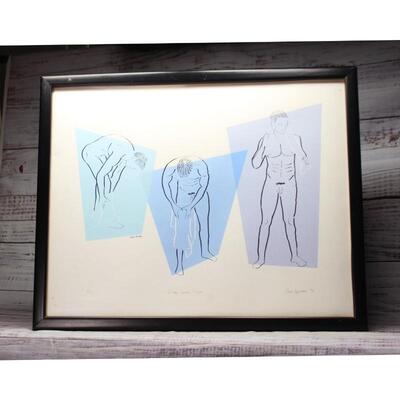 In the Locker Room by Sean Michael '96 Adult Art Nude Drawing Limited Edition