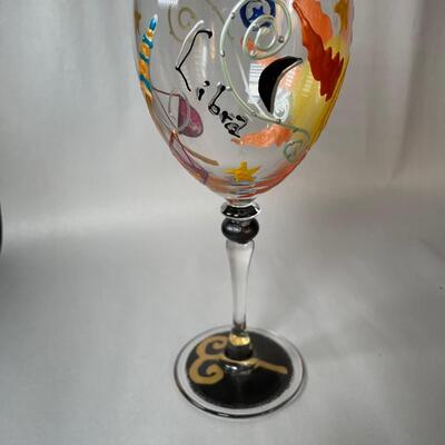 Lot 78. Handprinted Zodiac Wine Glasses