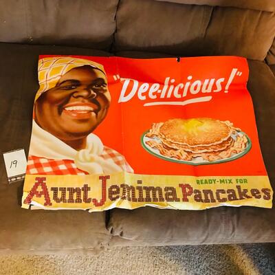 Aunt Jemima Two Sided Paper sign