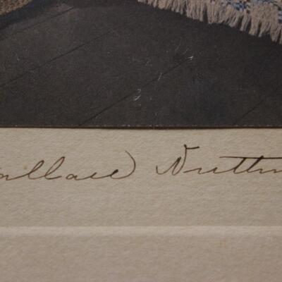 Antique Framed and Signed Platinotype Print Hand Colored by Wallace Nutting