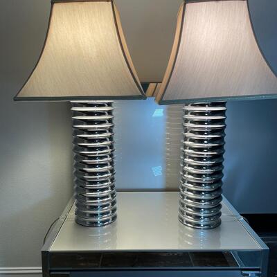 Lot 87. Pair of Chrome Lamps