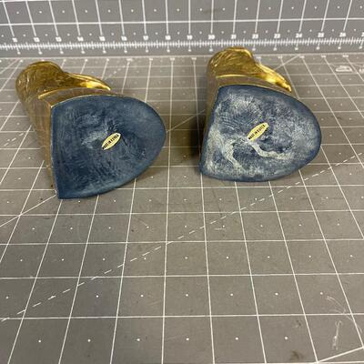 Solid Brass Eagle Head Book Ends 