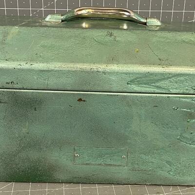 Vintage Metal Tool Box - Green 