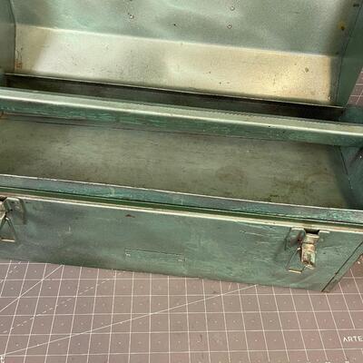 Vintage Metal Tool Box - Green 